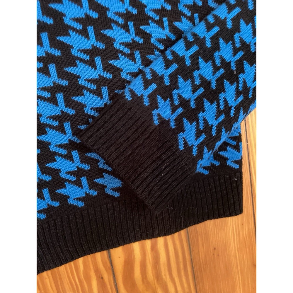 Kim‎ Rogers Cardigan Sweater Large  Blue Black Hounds Tooth Print Womens - Picture 5 of 7